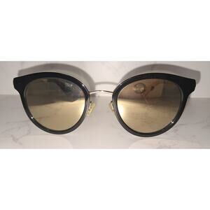 NEW Kate Spade LISANNE Round Black/Gold Mirror Women's Sunglasses